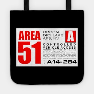 Area 51 Perimiter Warning Sign - Red Tote