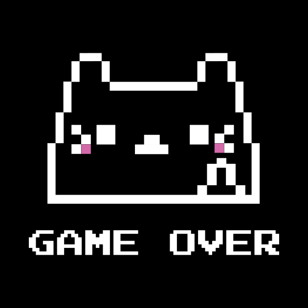 Game over funny 8 bit pixelart cat by secondskin