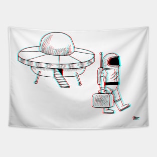 3D Space Adventure Tapestry