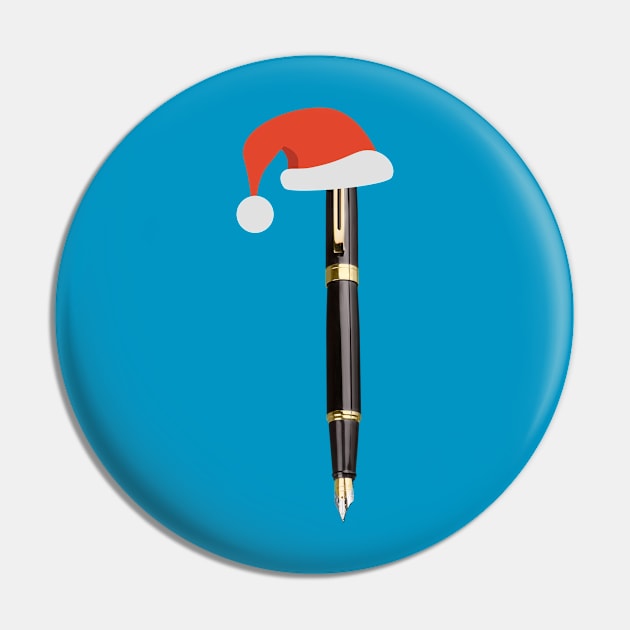 Pen wearing Santa cap! | Merry Christmas | Santa Claus Pin by Cosmic Story Designer