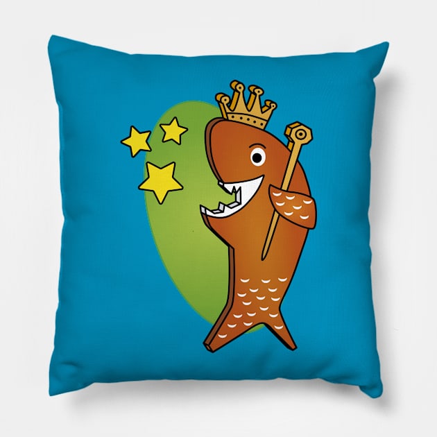 El Rey del pescado Frito (The king of fried fish) Pillow by MIMOgoShopping