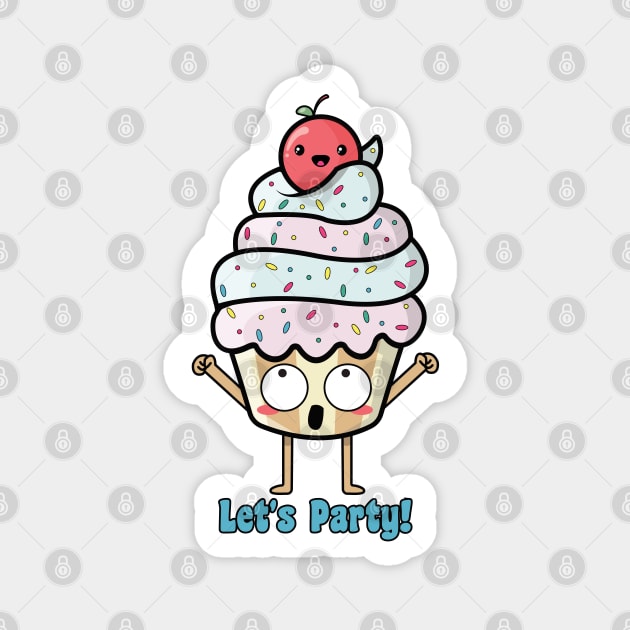 Cute Cupcake Magnet by LeonLedesma