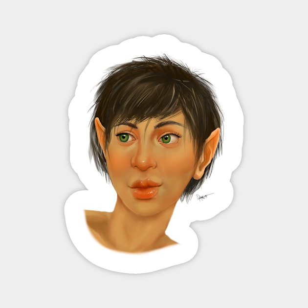 Halfling Portrait Digital Painting Magnet by georgiagoddard