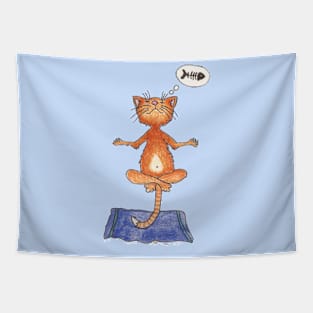 Yoga cat Tapestry