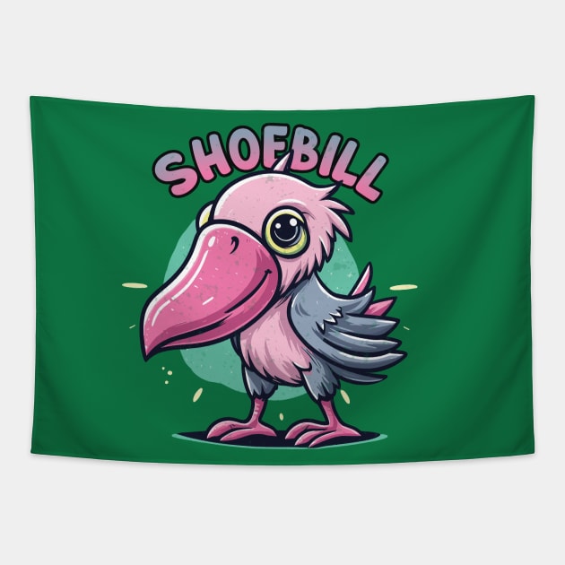 Cute Shoebill Aesthetic Design Tapestry by Trendsdk