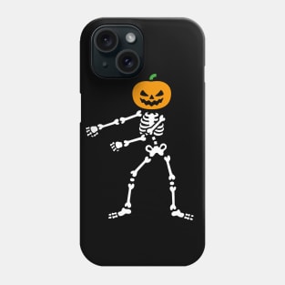 Pumpkin Head Skeleton FLOSS Dance Halloween Phone Case