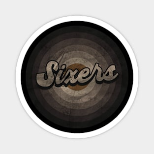 RETRO BLACK WHITE - Sixers Magnet