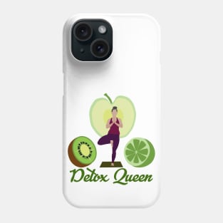 Yoga woman detox queen with detox fruits Phone Case