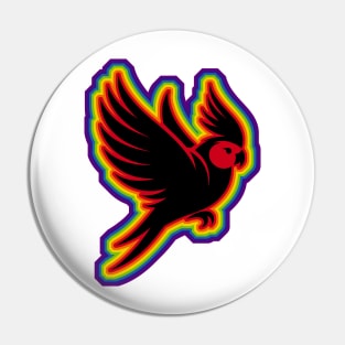 Lgbtq+ Rainbow flying cockatiel Pin