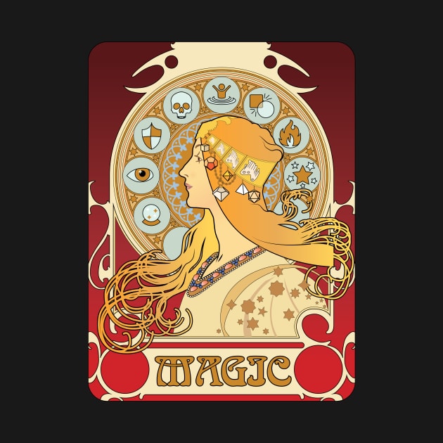 Schools of Magic - Mucha by Natural 20 Shirts