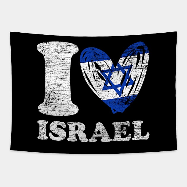 I Love Israel Retro Isreali Tapestry by ShirtsShirtsndmoreShirts