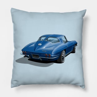 1963 Corvette in dark blue Pillow