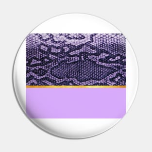 Coloured snake print on purple, golden lining Pin