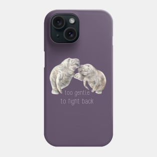 Manatees: too gentle to fight back Phone Case