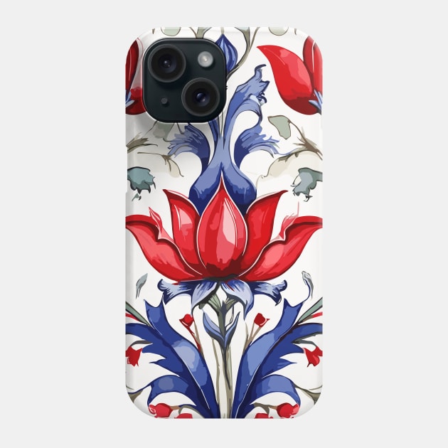 Turkish Tulips Ottoman Pattern Phone Case by Siha Arts