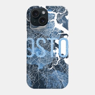 Boston Blue Map Phone Case