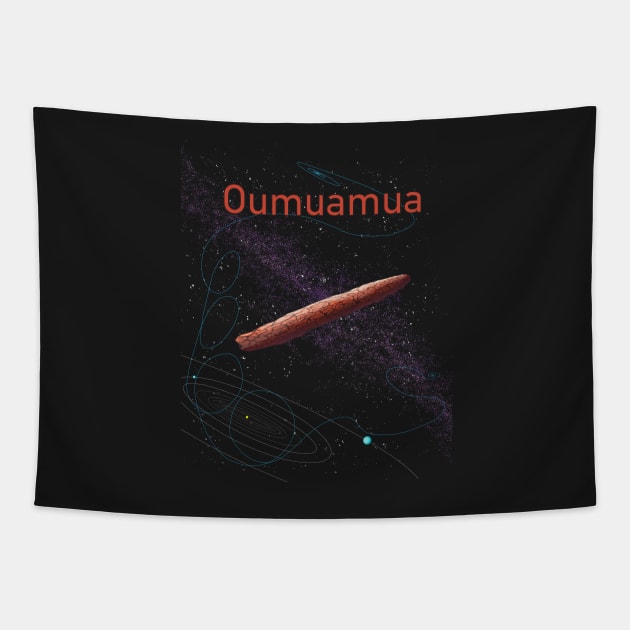 Oumuamua interstellar asteroid/ comet design asteroid day art Tapestry by StephJChild