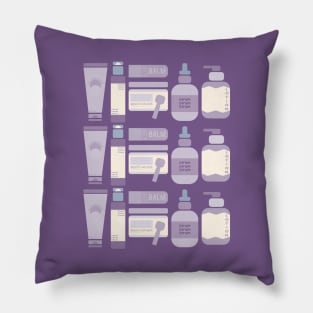 Skincare Essentials Pattern (Purple Version) Pillow