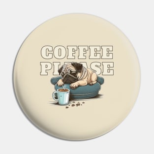 Coffee Pug Pin