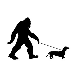 Bigfoot Walking Dog T-Shirt