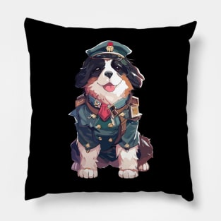 Cute Bernese Mountain Dog soldier Pillow