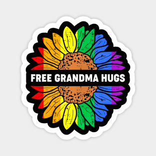 Free Grandma Hugs Lgbt Daisy Hippie Gay Pride Magnet