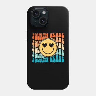 Boho  Retro Groovy Smile 4th Fourth Grade Teacher Phone Case