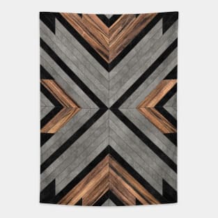 Urban Tribal Pattern No.2 - Concrete and Wood Tapestry