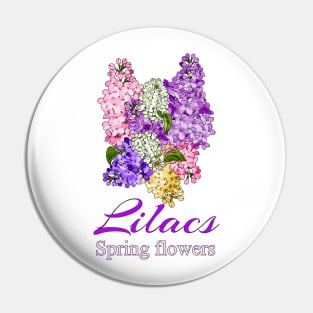 Vintage Lilac-Spring Flowers Lilacs-Flower shirt-Gifts with printed flowers Pin