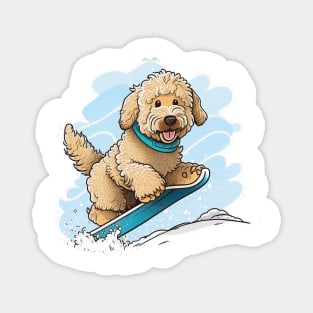 Feel Good Fashion: Snowboarding Labradoodle Magnet