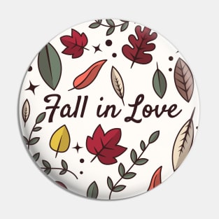 Autumn leaves pattern - Fall in Love Pin