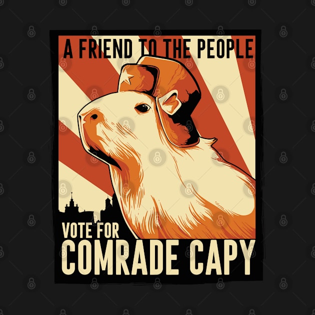 Funny capybara political parody by Emmi Fox Designs