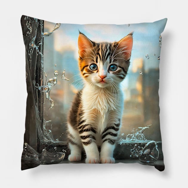 Cat Lovers Cute Kittens Pillow by PlanetMonkey