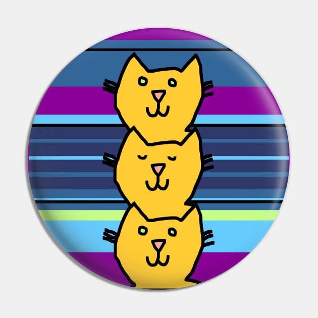 Yellow Cat Column Pin by ellenhenryart