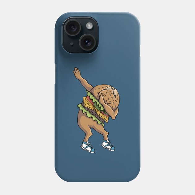 funny dabbing burger Phone Case by gossiprag