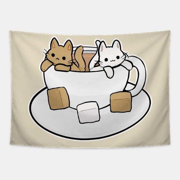 Tea cats Tapestry by nekomachines