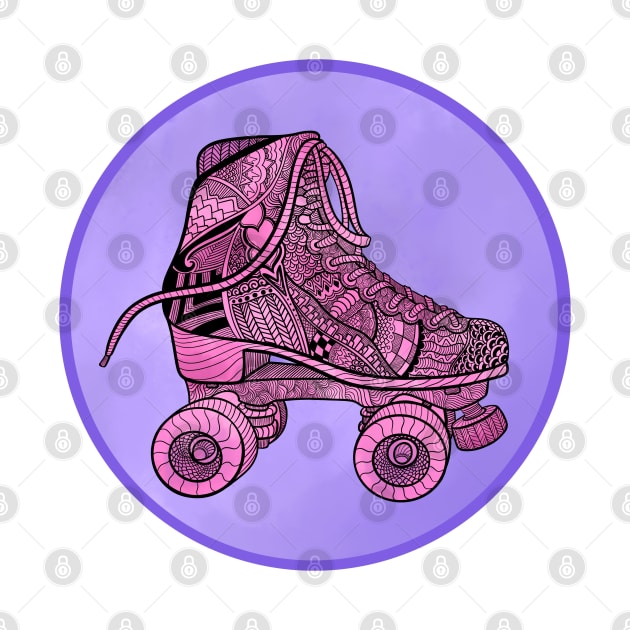 Pink Skate Zentangle by RiaoraCreations