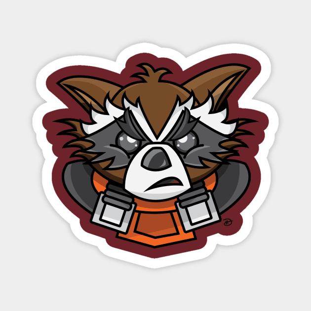 Rocket Raccoon Magnet by dhartist