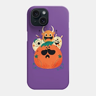 Halloween pumpkin and monsters Phone Case