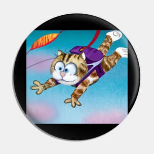 Skydiving Cat Pin