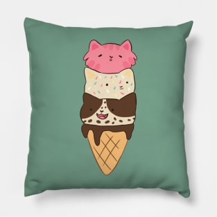 Cute Cat Cream Cone Pillow