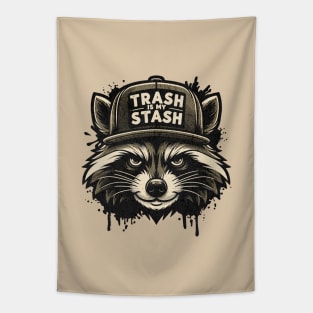 Live Fast Eat Trash Do Crime - Funny Raccoon Gangster Graffiti Tapestry