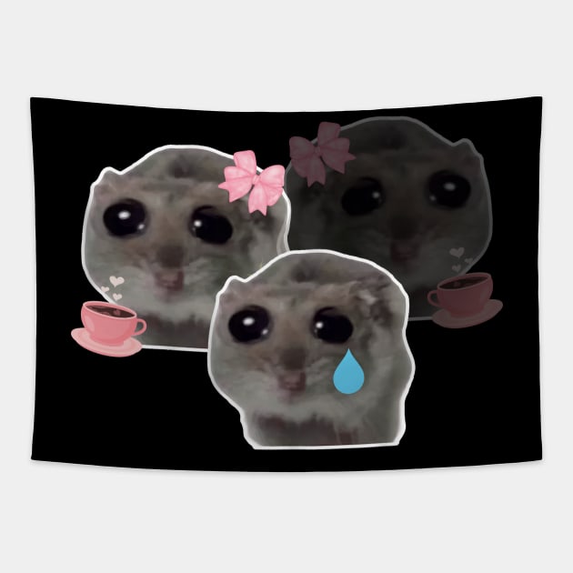 Sad Hamster Tapestry by LaroyaloTees