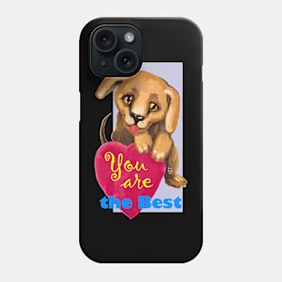 Cute dog. Baby pets. Puppy friendship love. Phone Case