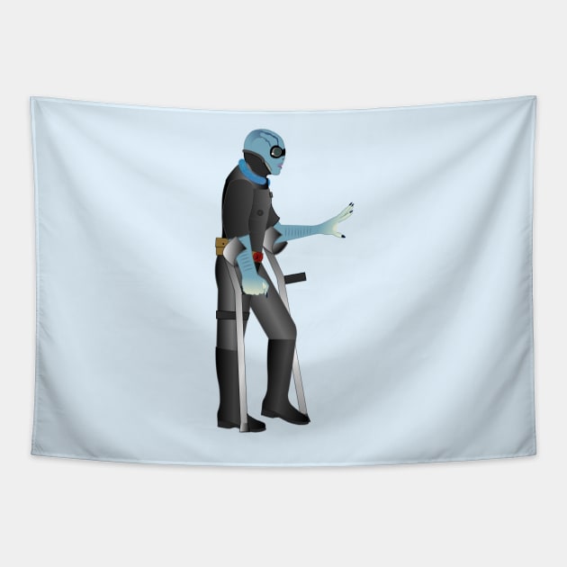 Abe On Crutches Tapestry by RollingMort91