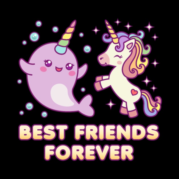 Unicorn Narwhal - Best Friends Forever BFF by Nulian Sanchez