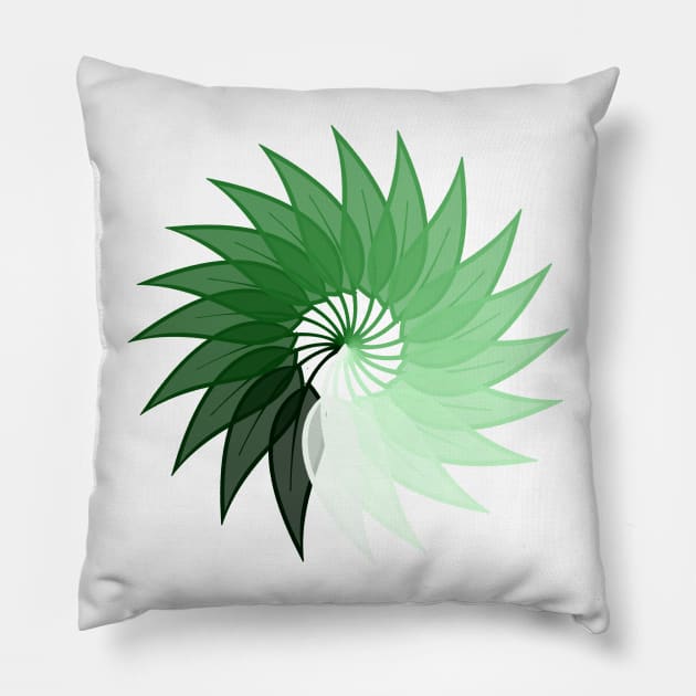 Green Spiral Swirl Pillow by Girona