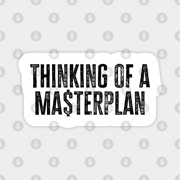 Old School Hip Hop Thinking of a Master Plan, Rap Lyric Magnet by UrbanLifeApparel
