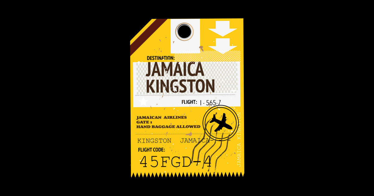 Jamaica Kingston travel ticket, Jamaica Kingston Travel Sticker