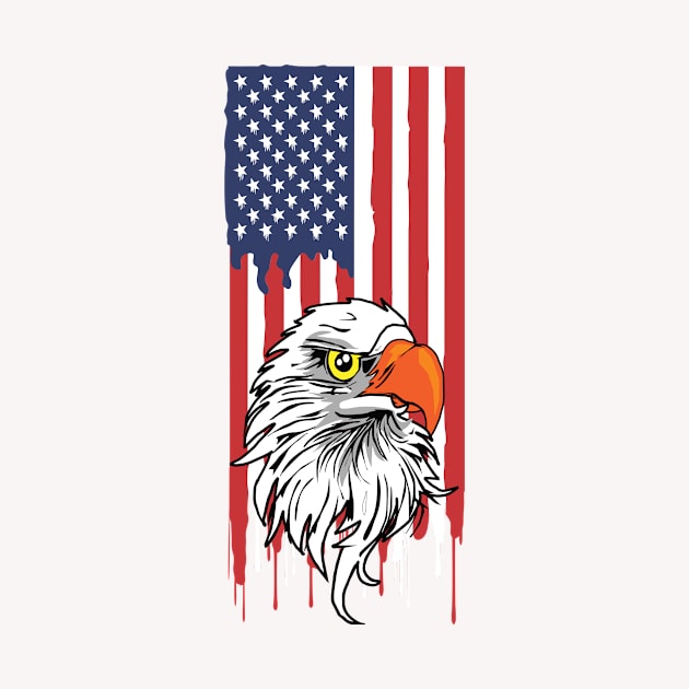 America Flag and USA Eagle by XOZ